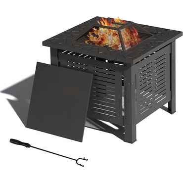 YODOLLA 30 Inch Fire Pit Table, Black