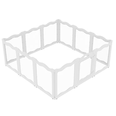 YODOLLA Clear Acrylic Dog Playpen Indoor, 24" H, 12 Panels, White