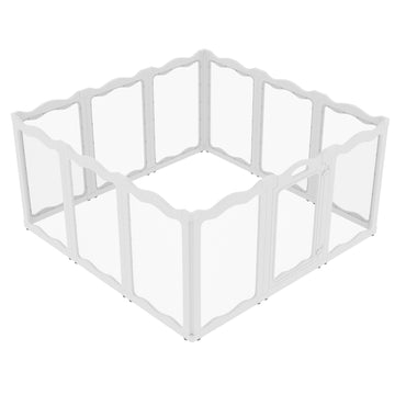 YODOLLA Clear Acrylic Dog Playpen Indoor, 30" H, 12 Panels, White