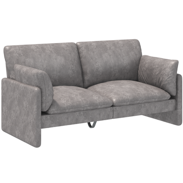 YODOLLA 68'' Modern Love Seat Sofa Couches, Faux Leather Gray