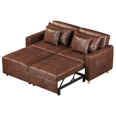 YODOLLA Comfortable 3-1 Convertible Sofa Bed,Brown