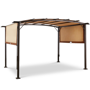 YODOLLA Metal 9' x 12' Outdoor Pergola and Gazebos, Beige