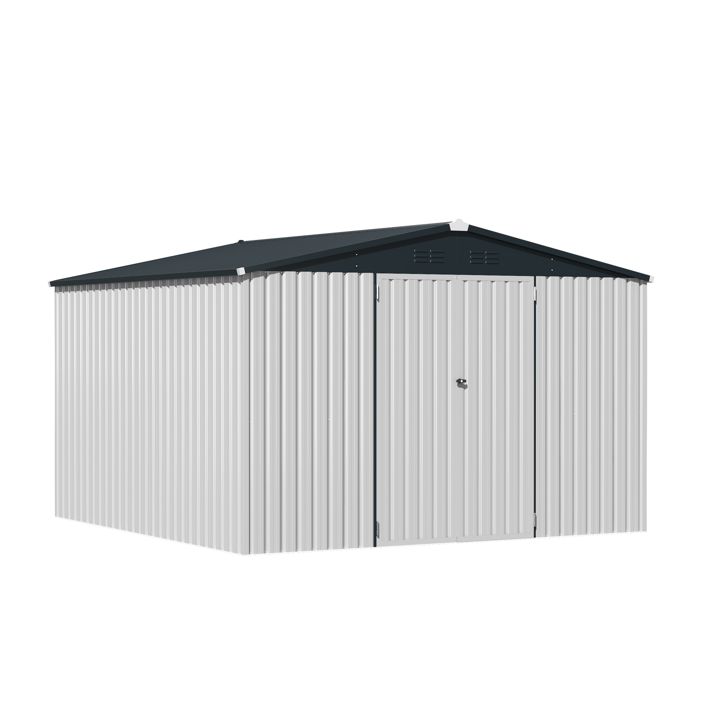 YODOLLA 10'x10' White Metal Storage Shed