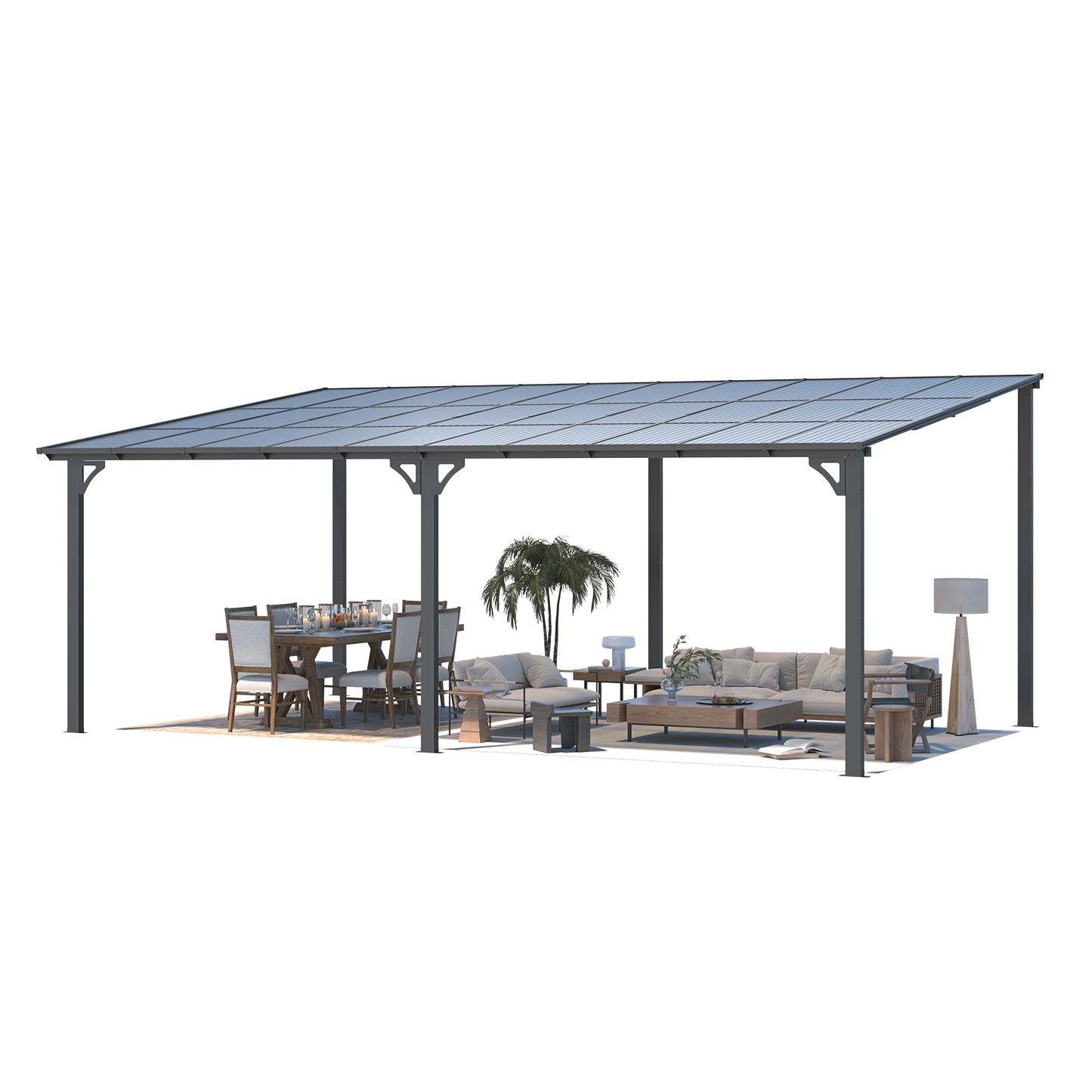 YODOLLA Large Wall-Mounted 20x12 Hardtop Gazebo