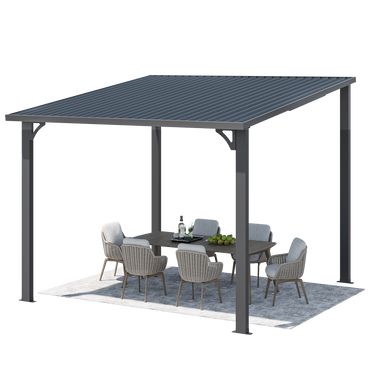 YODOLLA Dark Grey 10x10 Pergola with Roof