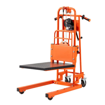 YODOLLA Material Lift Winch Stacker Manual Pallet Truck Dolly with Lockable Swivel Casters