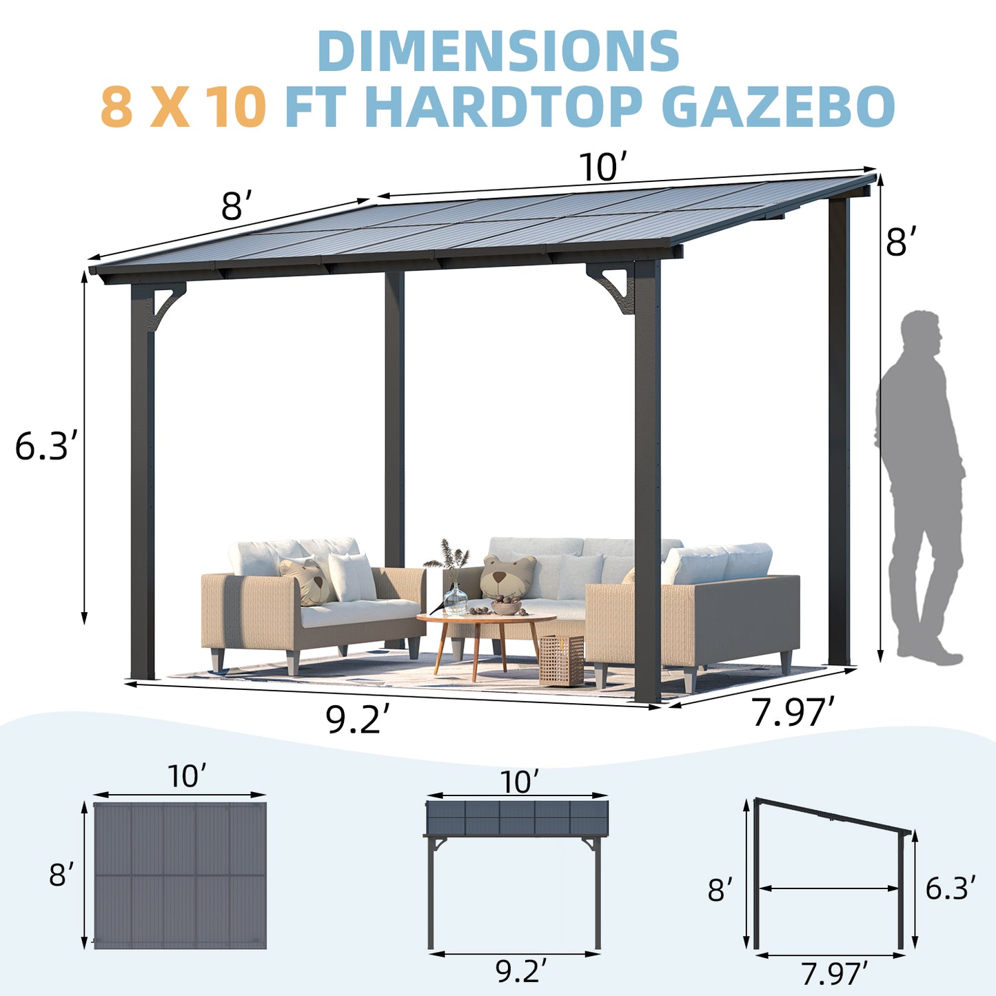 YODOLLA lean to gazebo.