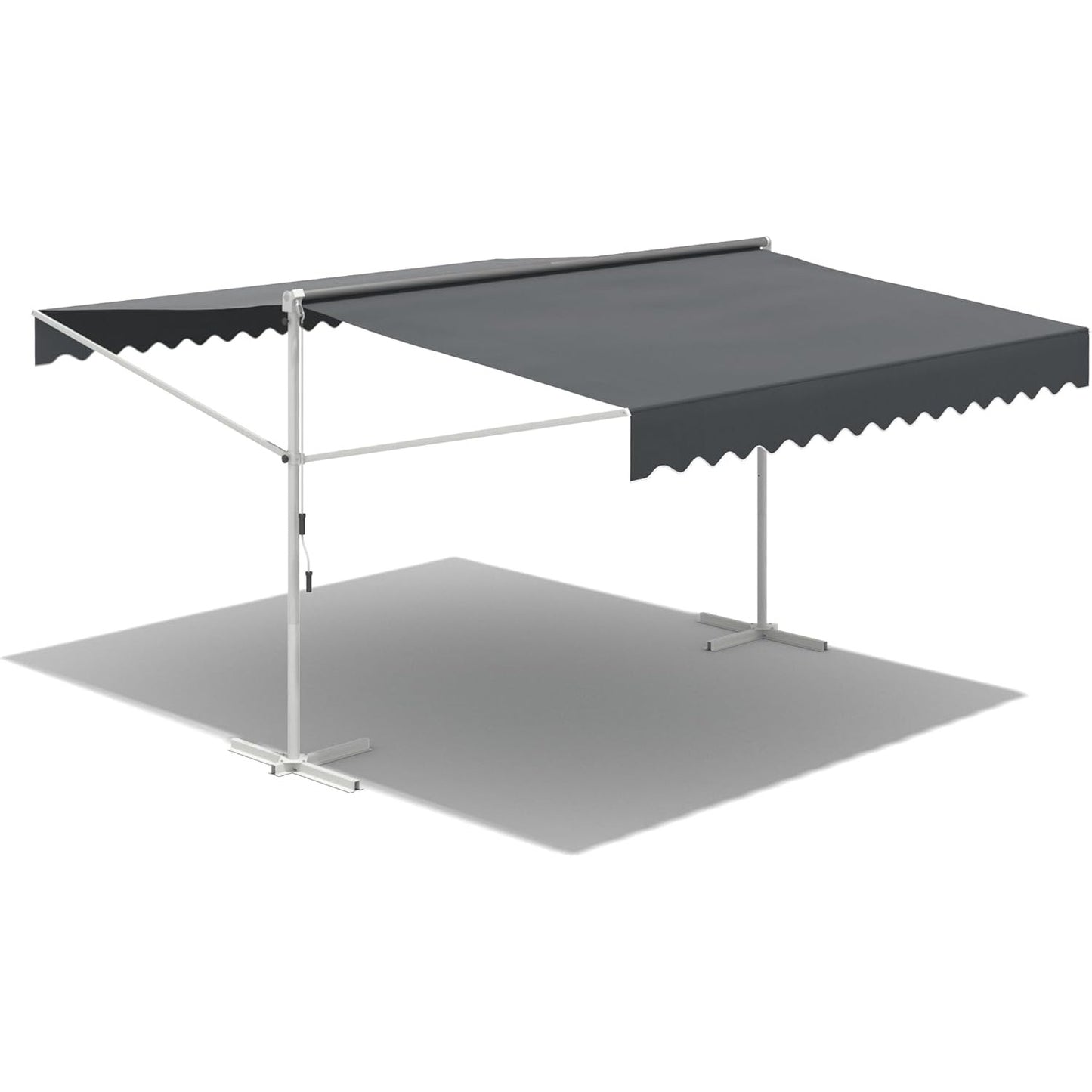 YODOLLA 13'x10' Dual Side Free Standing Retractable Awning, Dark Gray
