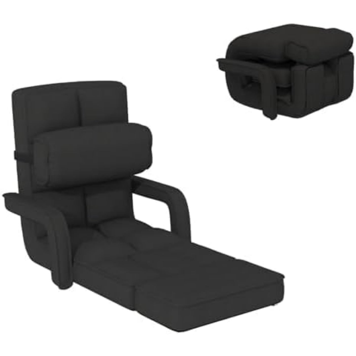 YODOLLA Folding Floor Chair, Small Sofa with Adjustable Backrest and Footrest