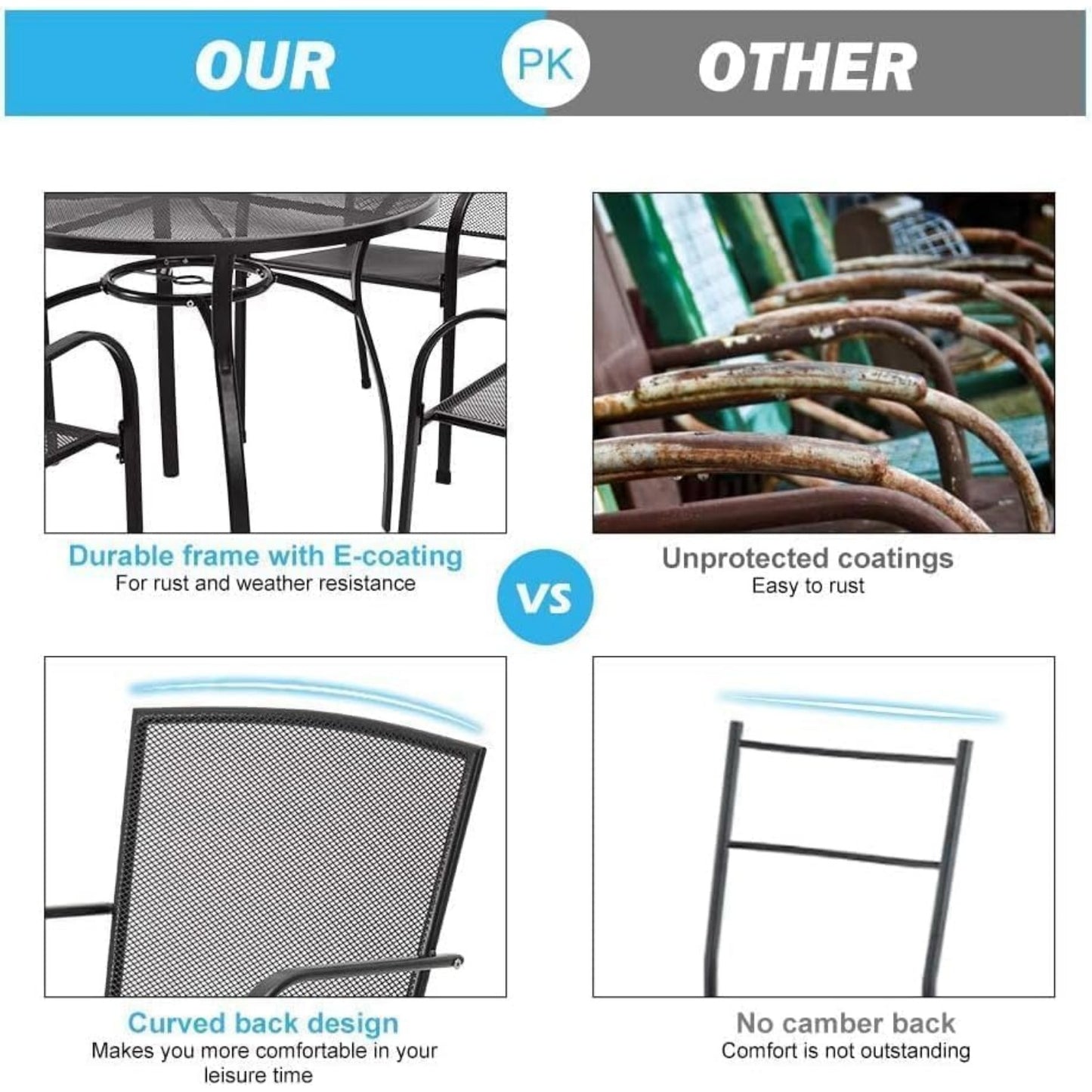YODOLLA stackable outdoor chairs for easy storage