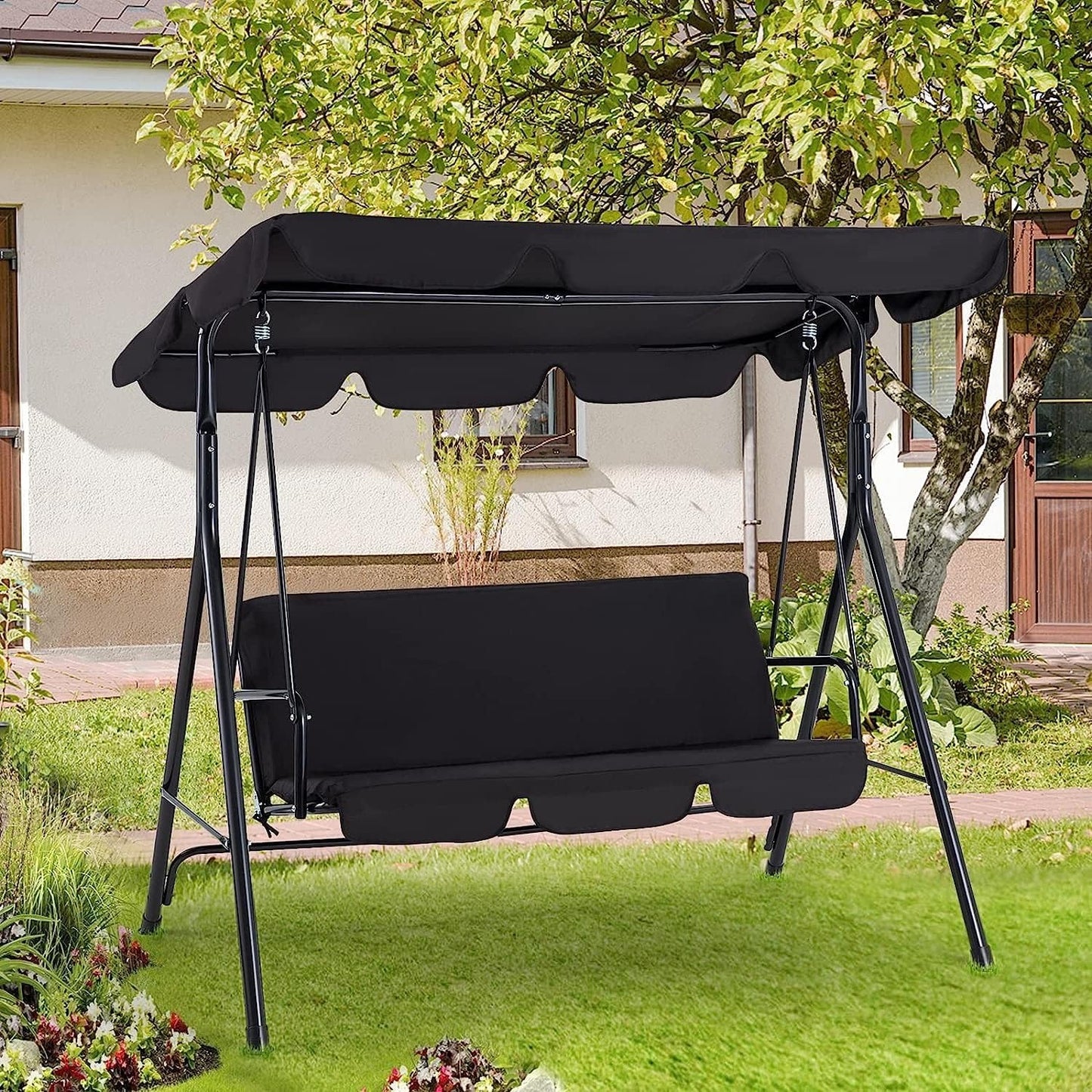 YODOLLA Outdoor Patio Swing with Canopy