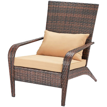 YODOLLA Patio Adirondack Wicker Chair, Brown