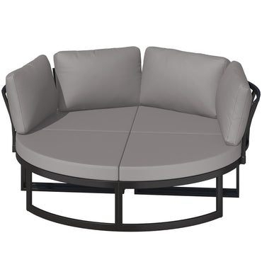 YODOLLA Patio Furniture Outdoor Daybed with Removable Cushions, Grey