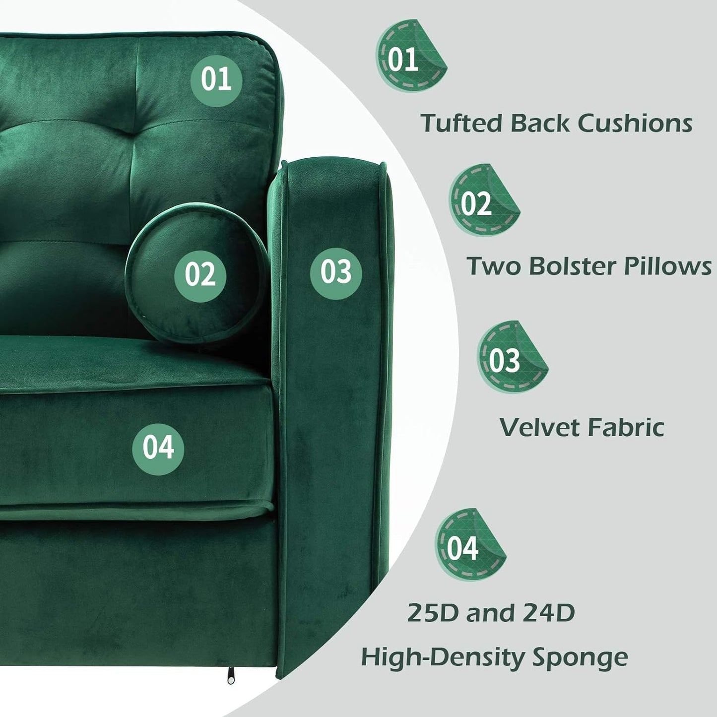 YODOLLA 84.2" 3-Seats Large Sofa Couch Couch