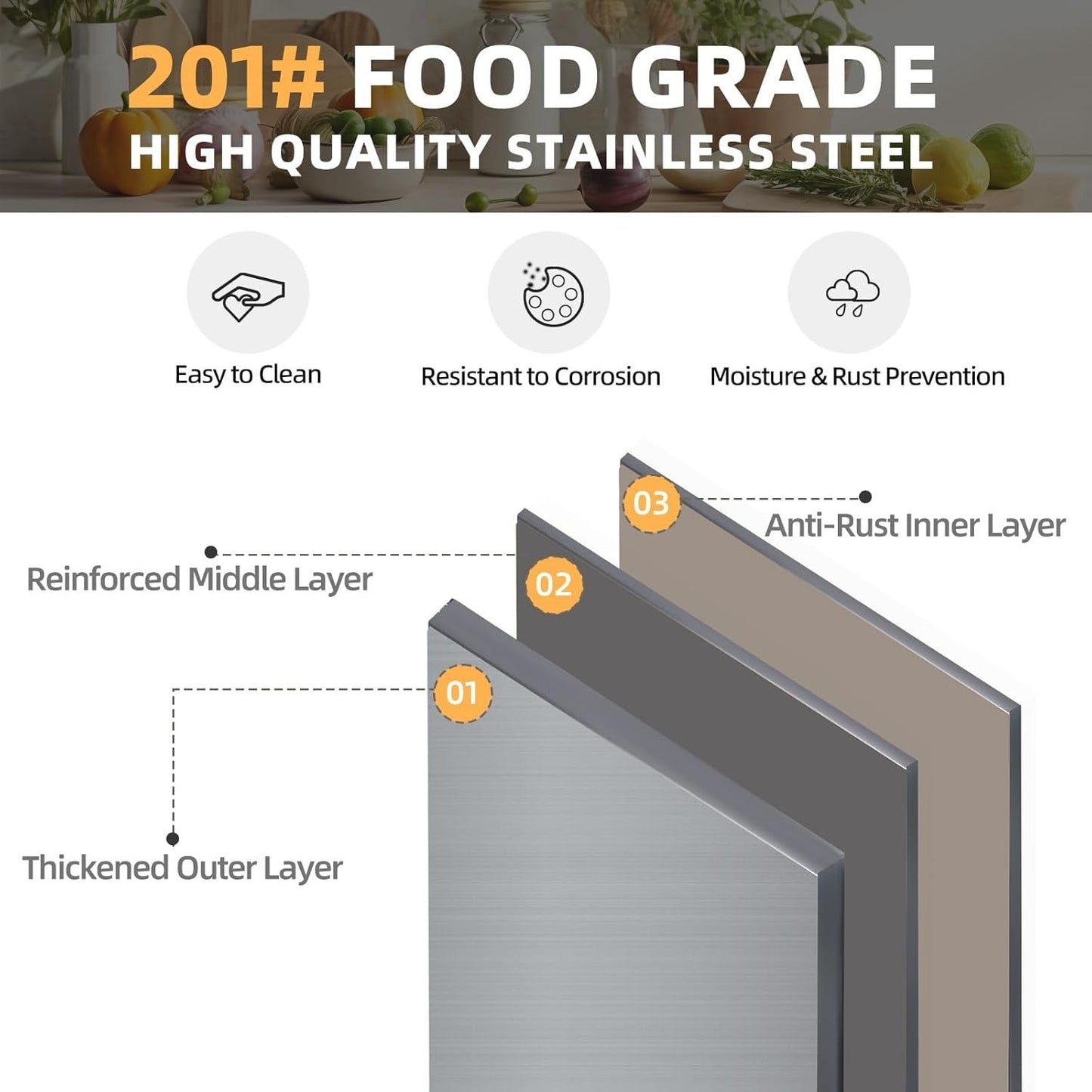 YODOLLA Stainless Steel Table with Shelves and Drawer 48"x24" Prep Table for Commercial Kitchen