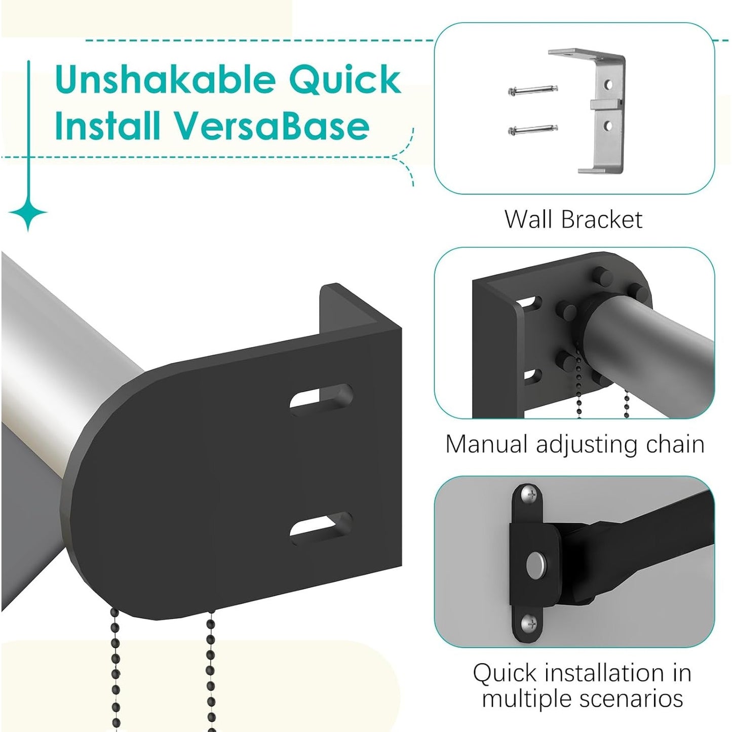 YODOLLA Retractable Awning, Manual Outdoor Awnings, Dark Grey