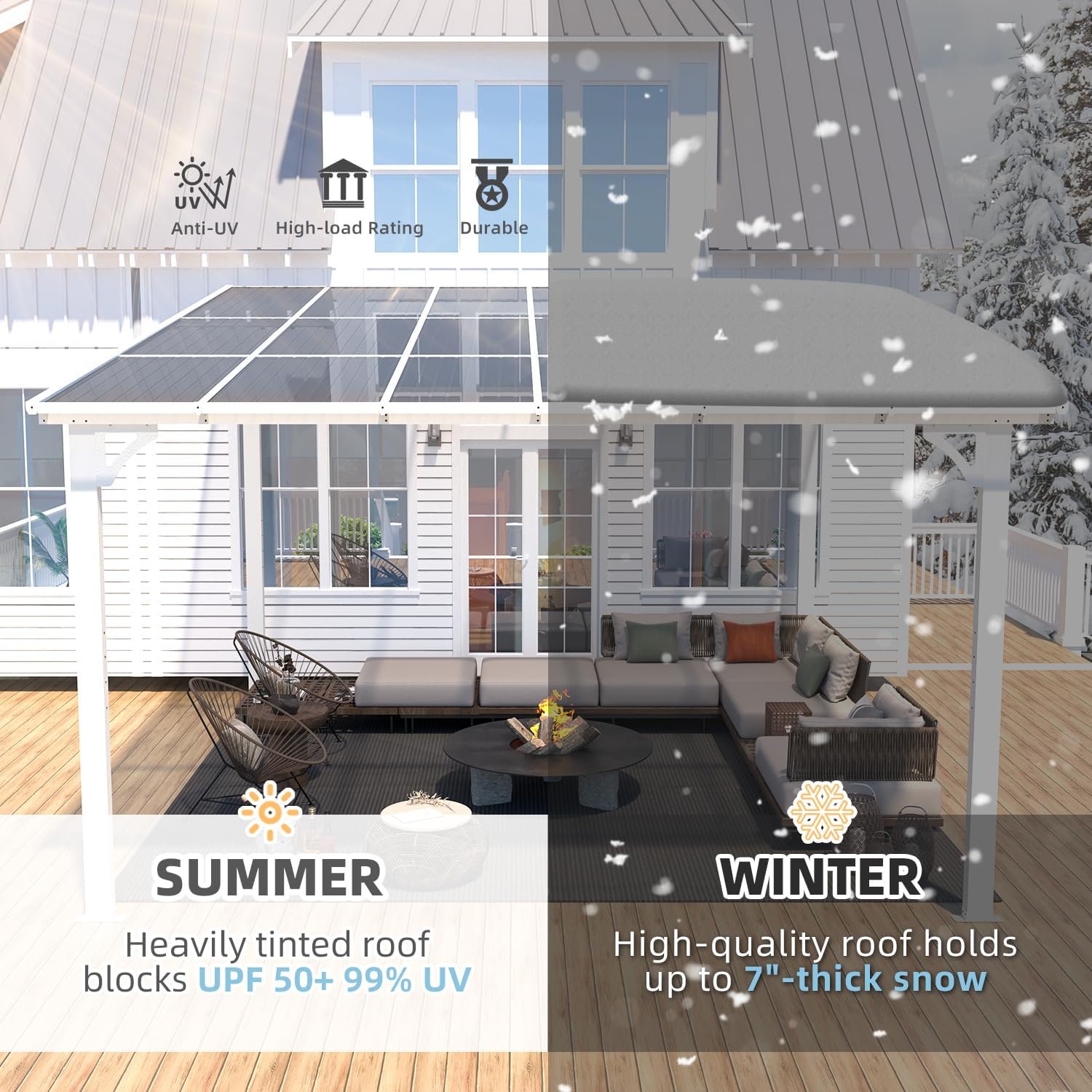 YODOLLA Hardtop 12x12 Pergola Gazebo