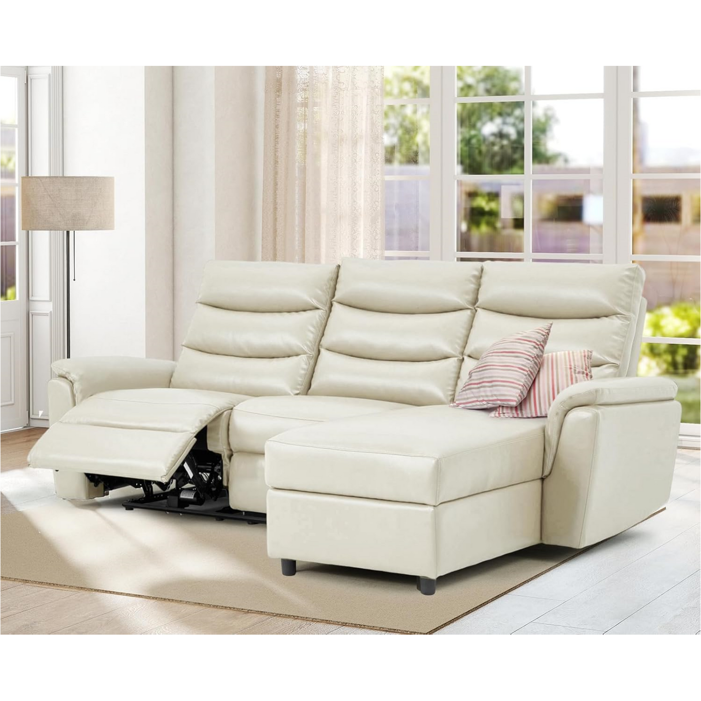 YODOLLA PU Leather Power Reclining Sectional Sofa
