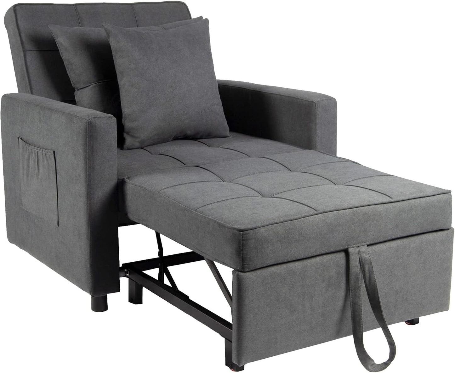 YODOLLA 36" Convertible Chair Bed, Modern Grey