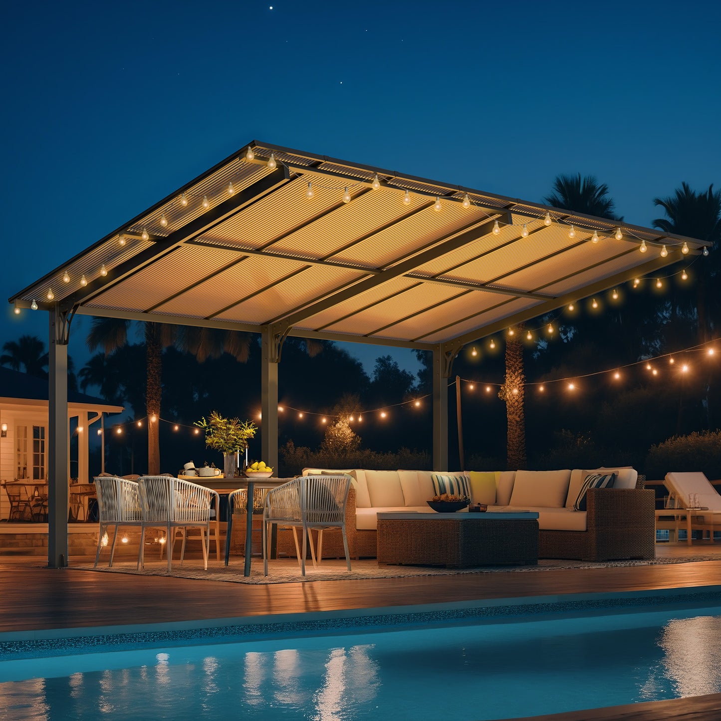 YODOLLA Lean To Gazebo with Roof
