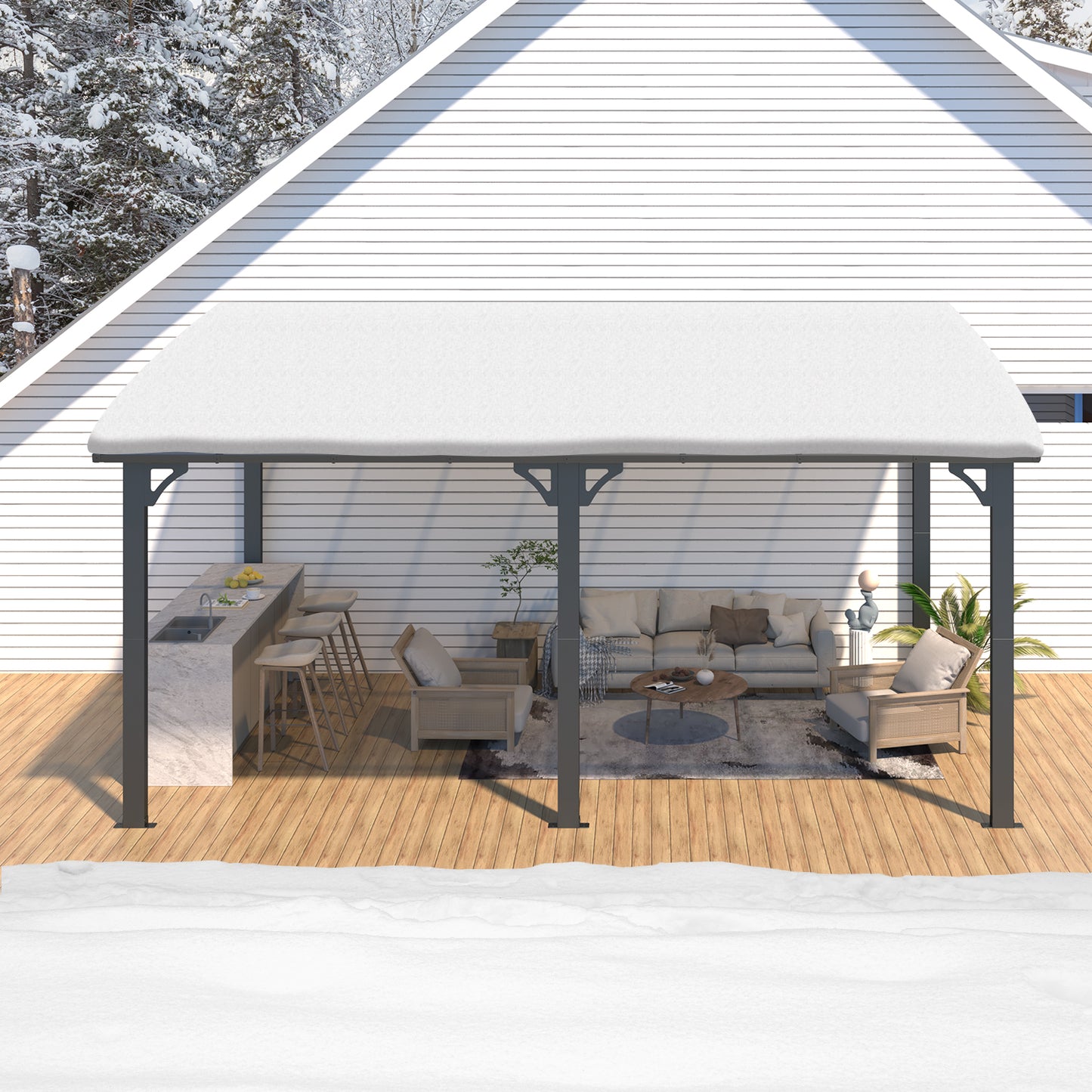 YODOLLA wall mounted outdoor gazebo.