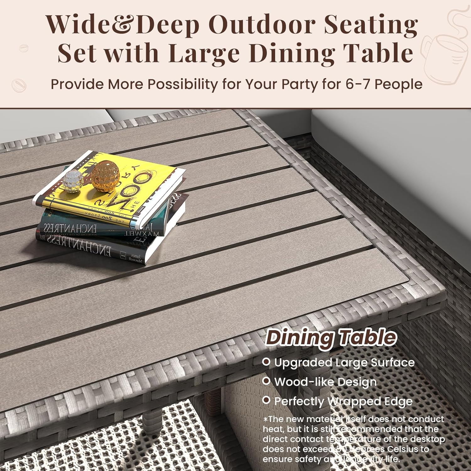 YODOLLA wicker patio conversation set