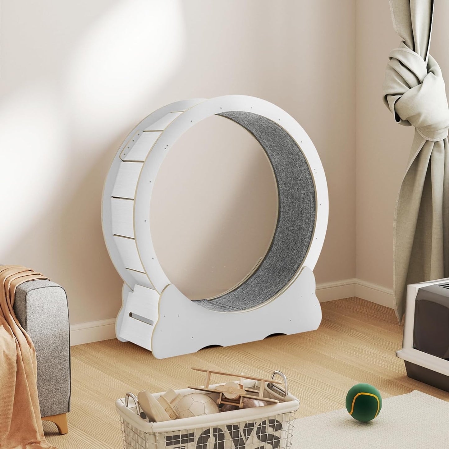 YODOLLA 43.3” Cat Exercise Running Wheel, White