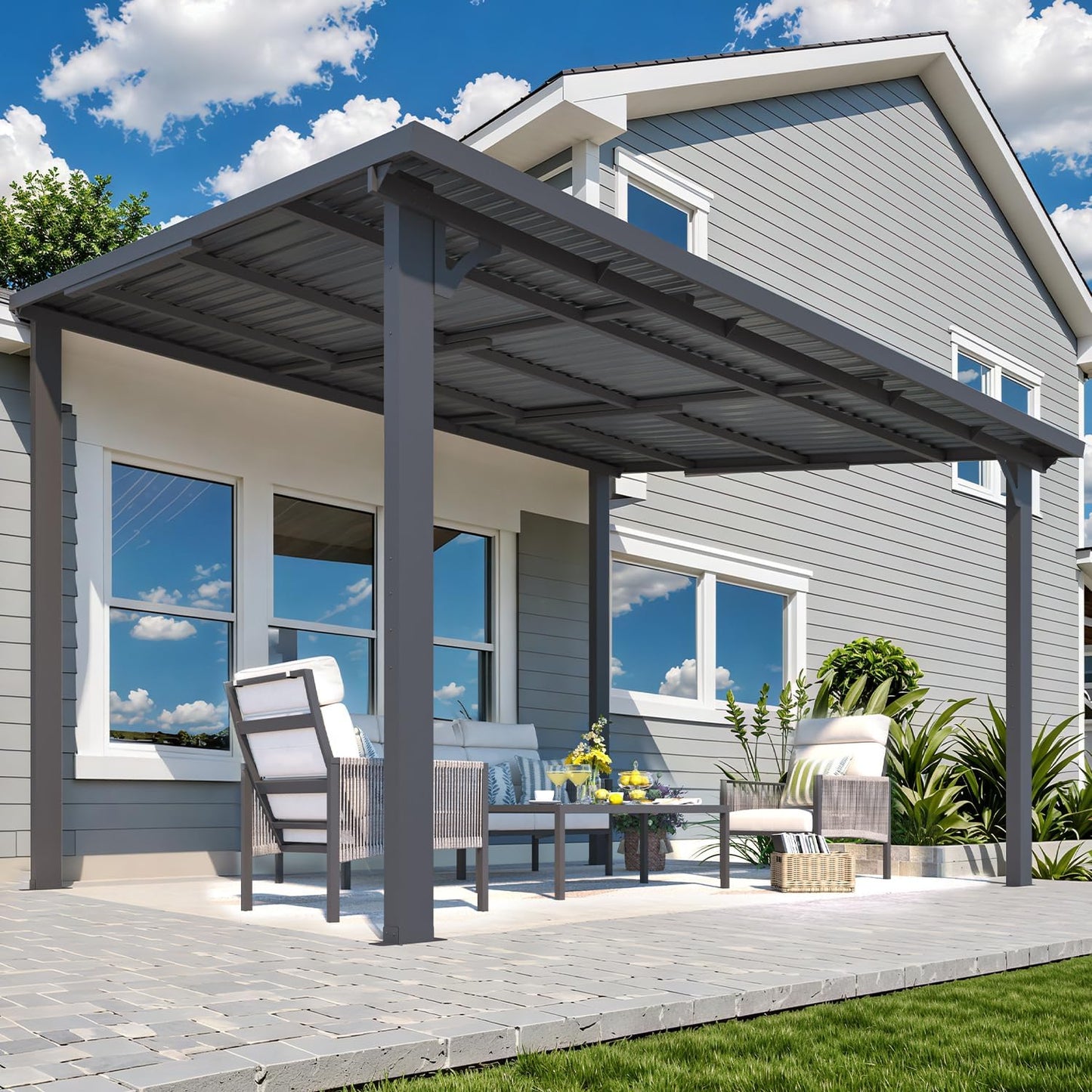 YODOLLA 12' x 10' Outdoor Hardtop Pergola Gazebo for Patio