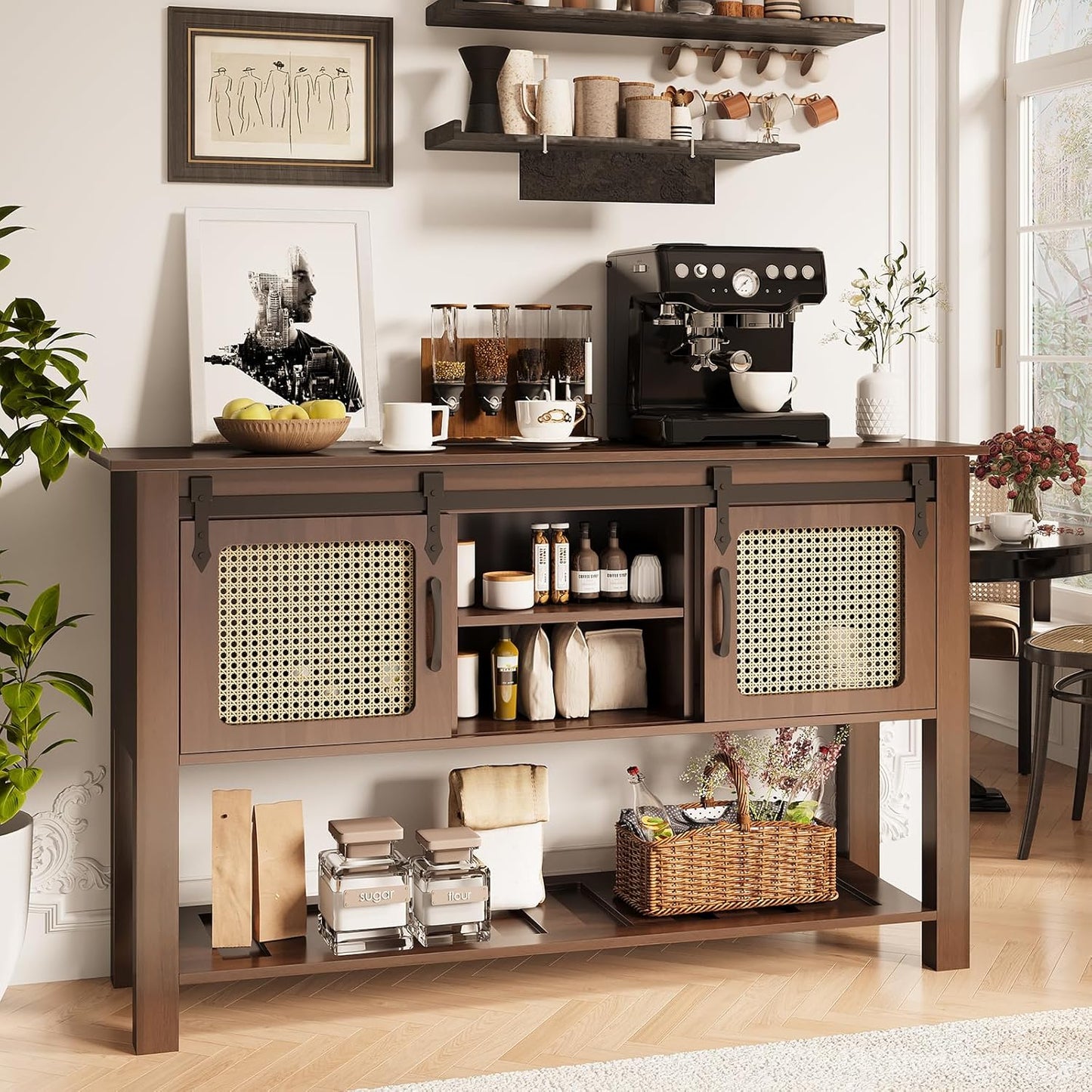 YODOLLA 47'' Buffet Cabinet, Coffee Bar Storage Cabinet