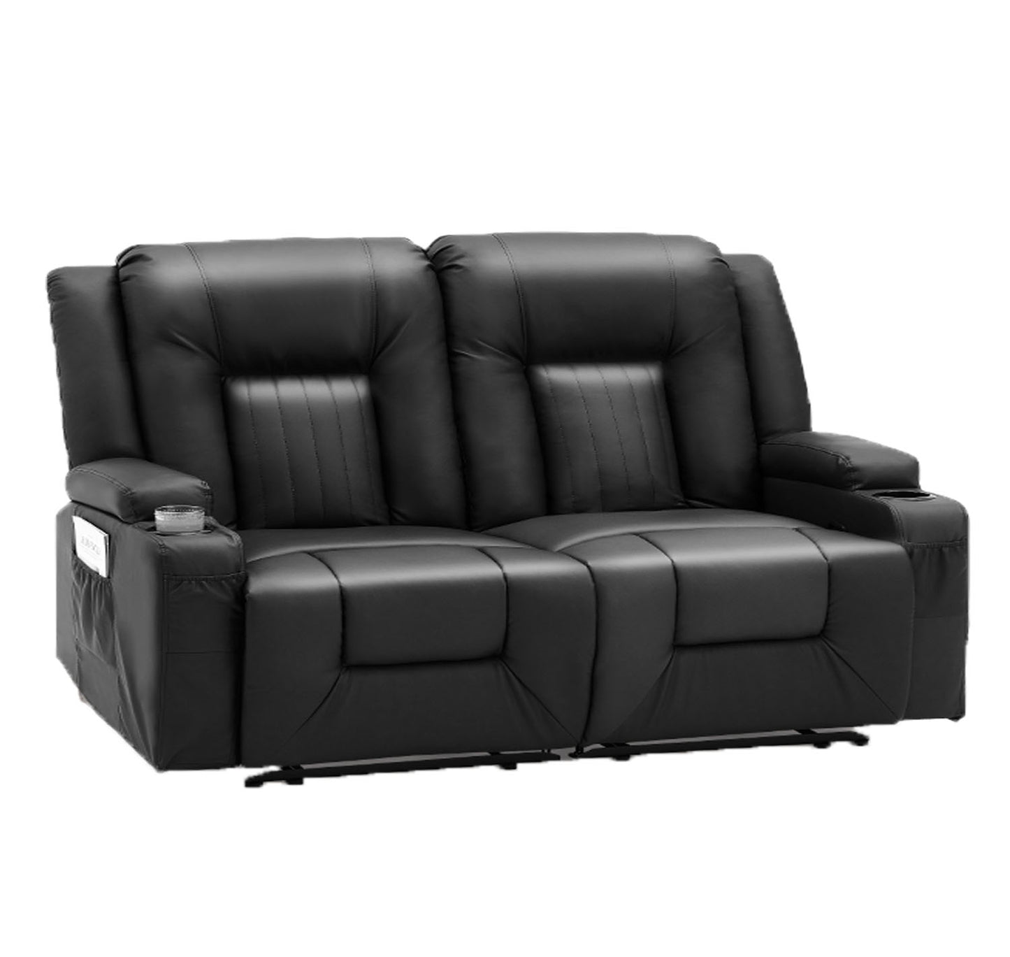 YODOLLA Double Recliner, Home Theater Seating, Black