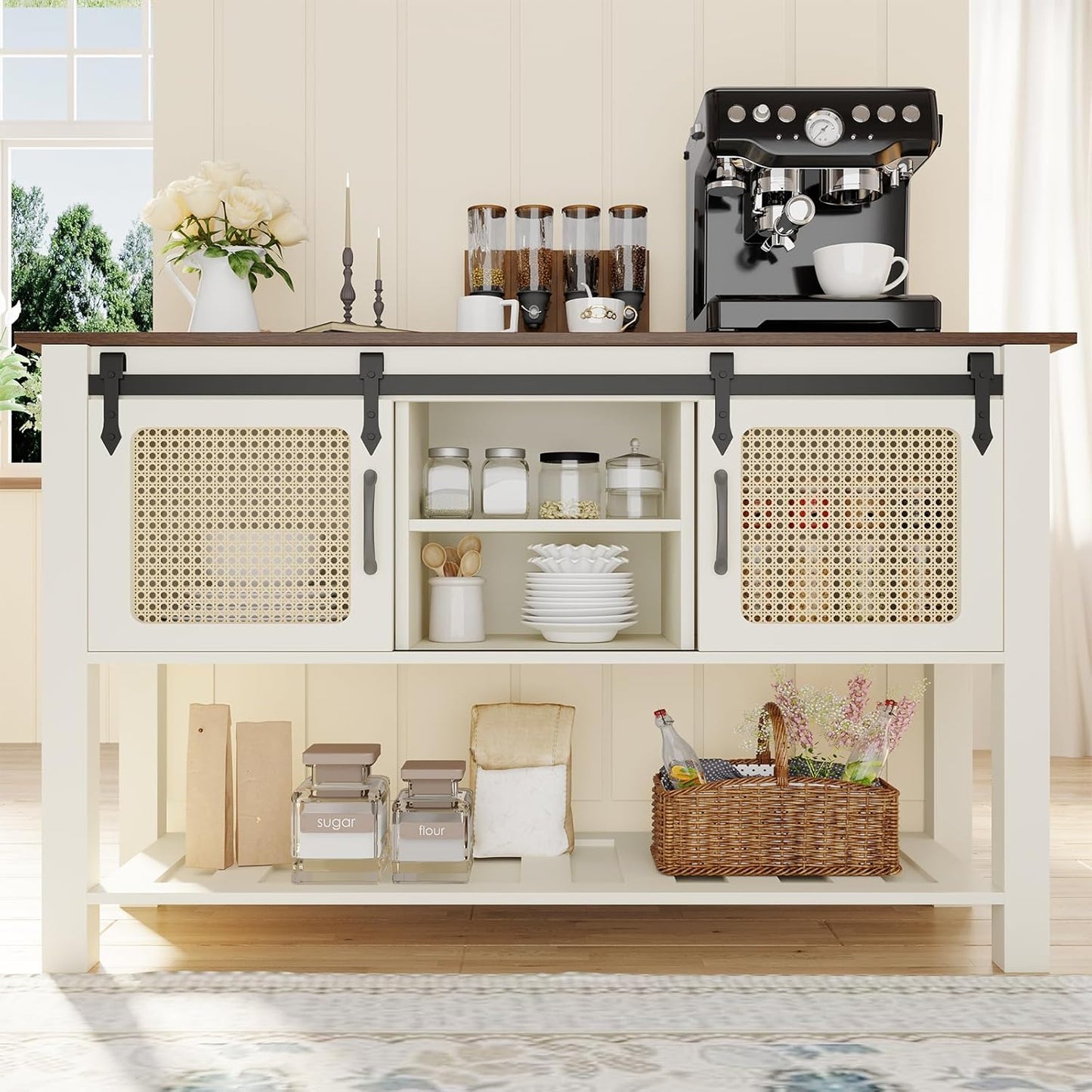 YODOLLA 47'' Buffet Cabinet, Coffee Bar Storage Cabinet