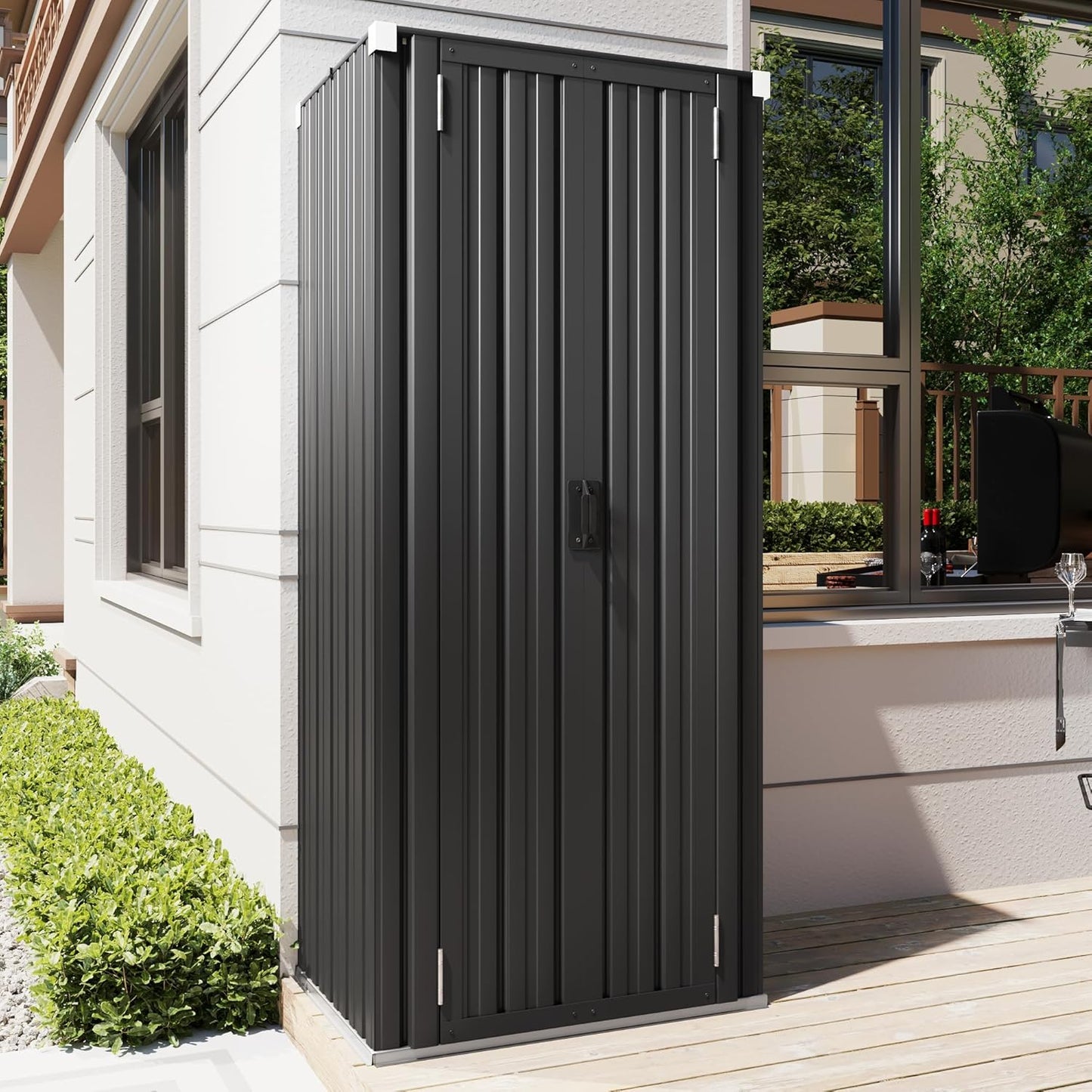 YODOLLA Vertical Garden Storage Shed, Gray