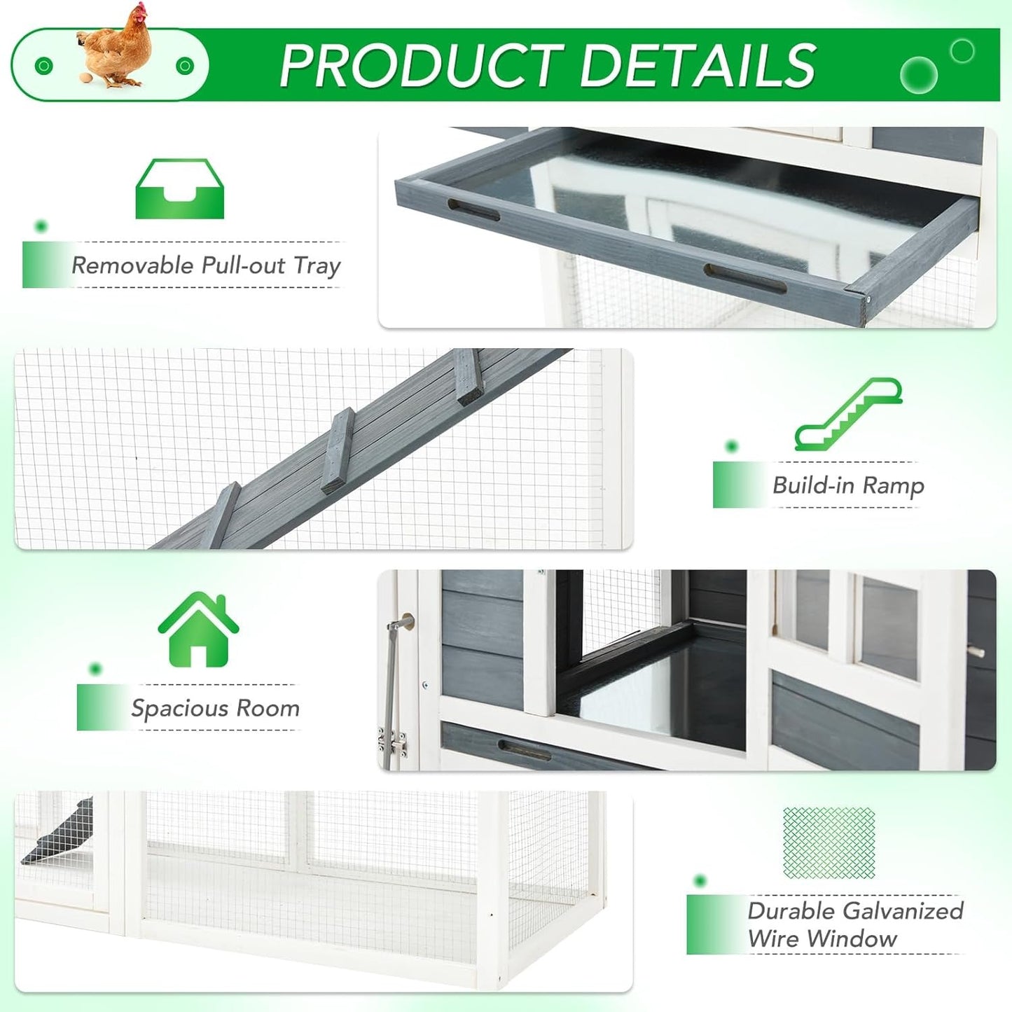 YODOLLA gray & white chicken coop