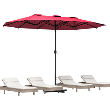 YODOLLA 15x9ft Double-Sided Patio Umbrella, Red