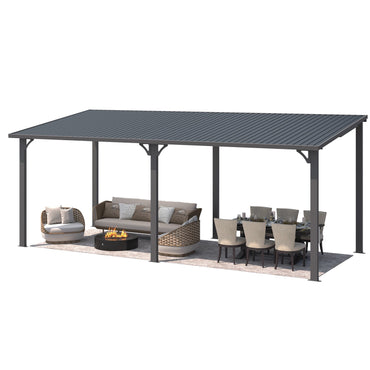 YODOLLA 20' x 8' Outdoor Hardtop Metal Gazebo for Patio
