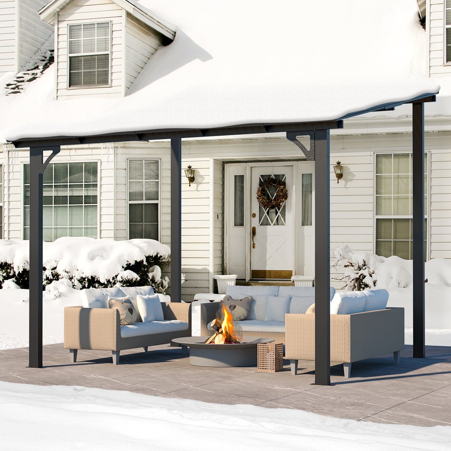 YODOLLA grey outdoor gazebo.