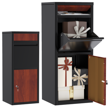 YODOLLA Package Delivery Box for Outside Anti-Theft Parcel Drop Box with Lock, Brown
