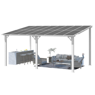 YODOLLA 16'x10' Wall Mounted Gazebos Pergola, White