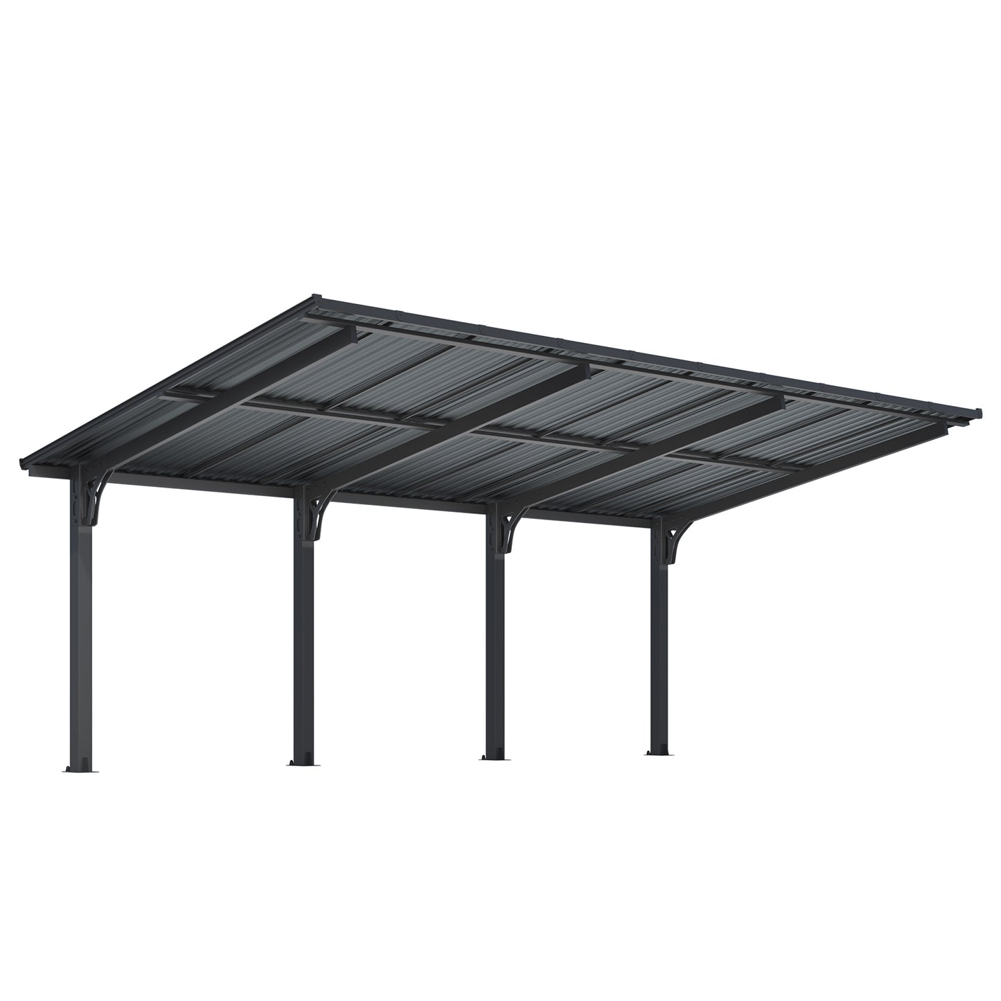 YODOLLA 20'x10' Freestanding Gazebo Outdoor Lean to Hardtop Metal Carport Pergolas