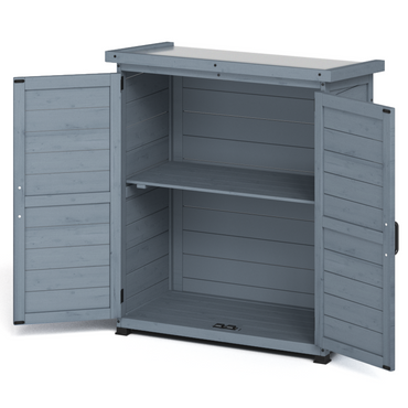 YODOLLA Outdoor Work Bench Storage Cabinet, Gray