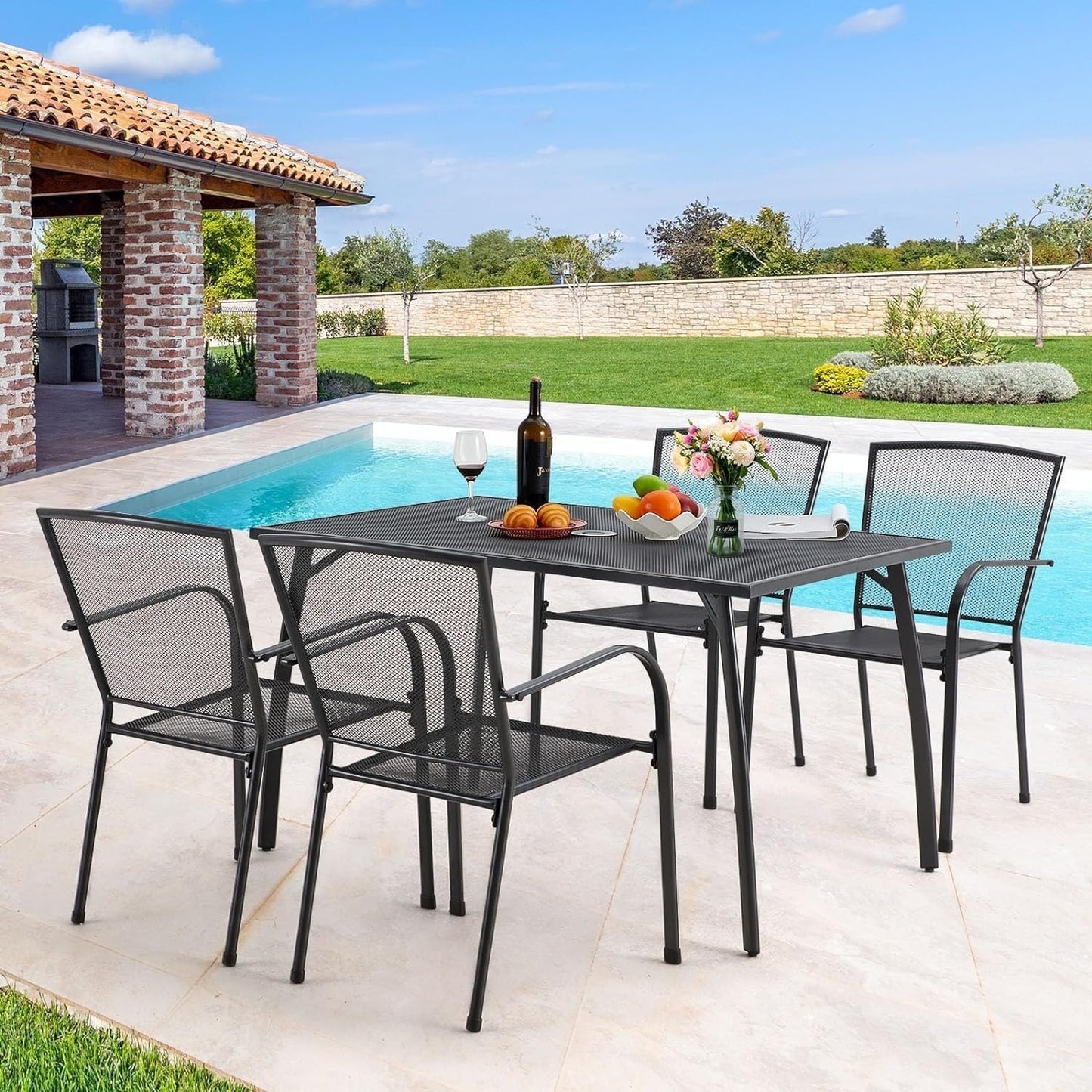 YODOLLA metal patio table for outdoor use