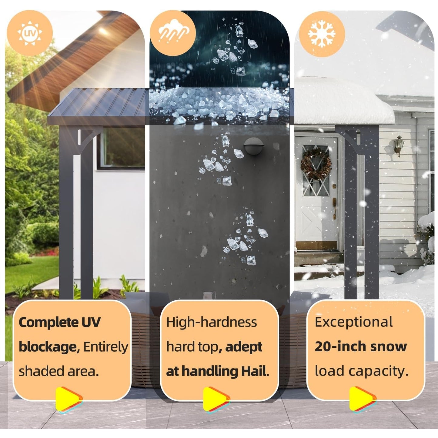YODOLLA Dark Gray Lean To Gazebo