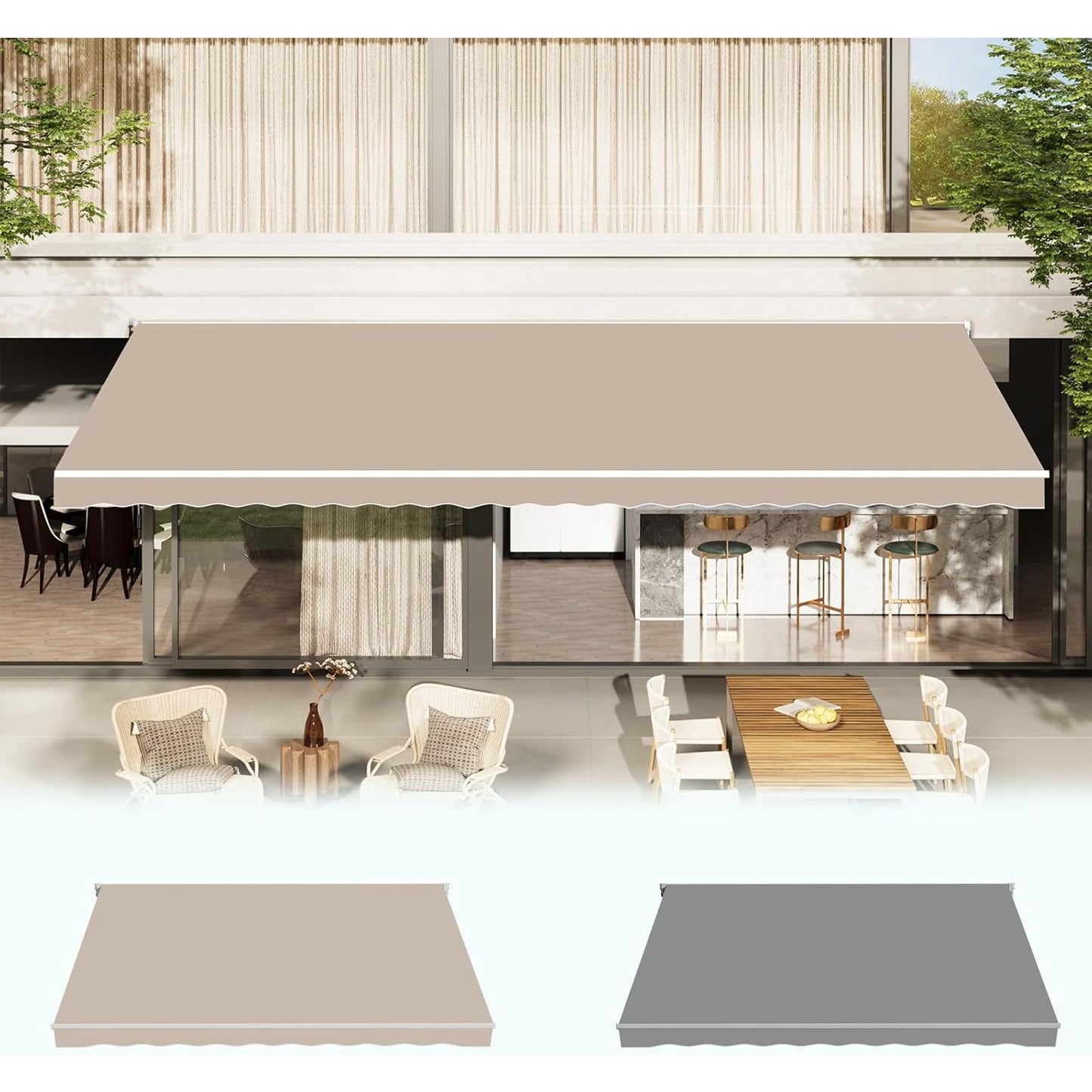 YODOLLA 13x10FT Retractable Awning Replacement Sunshade Canopy