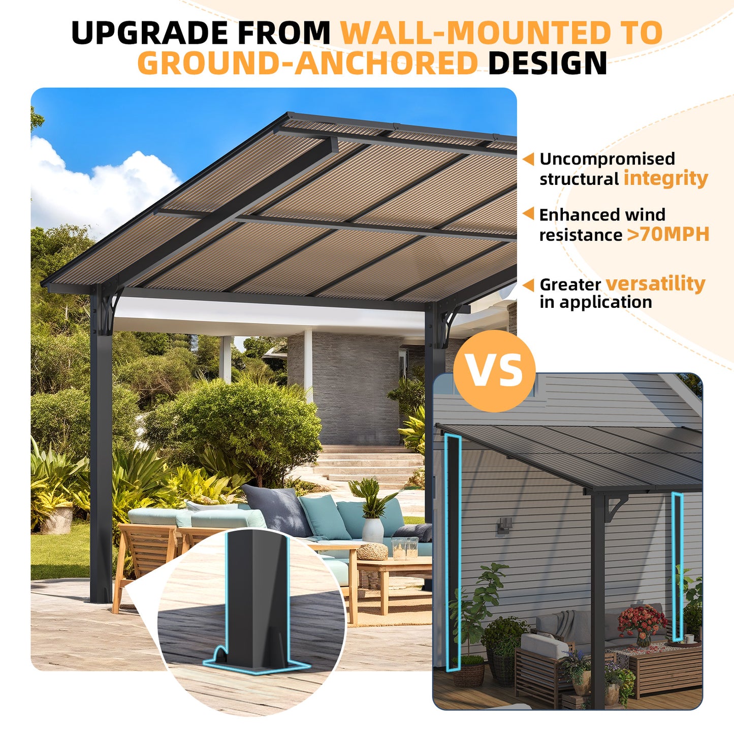 YODOLLA patio gazebo with roof.
