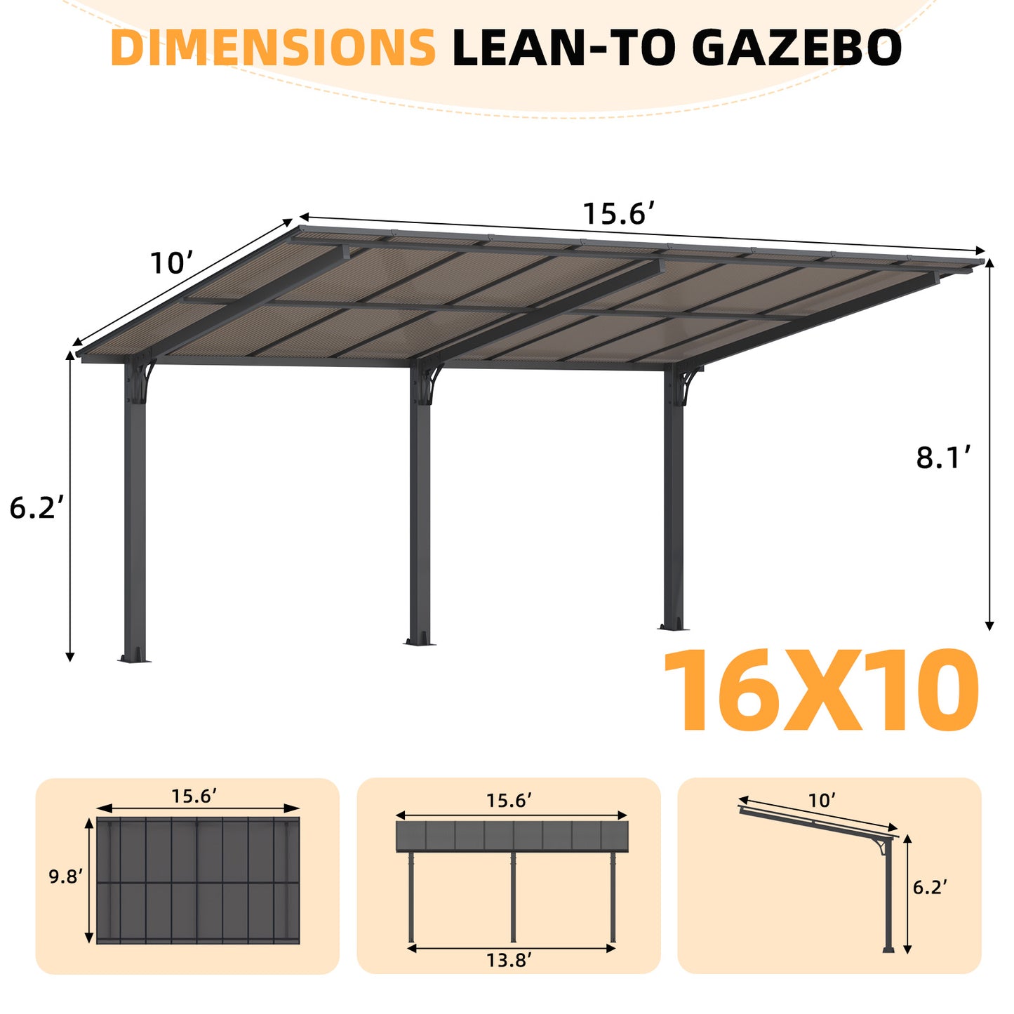 YODOLLA Heavy Duty Outdoor Pergola