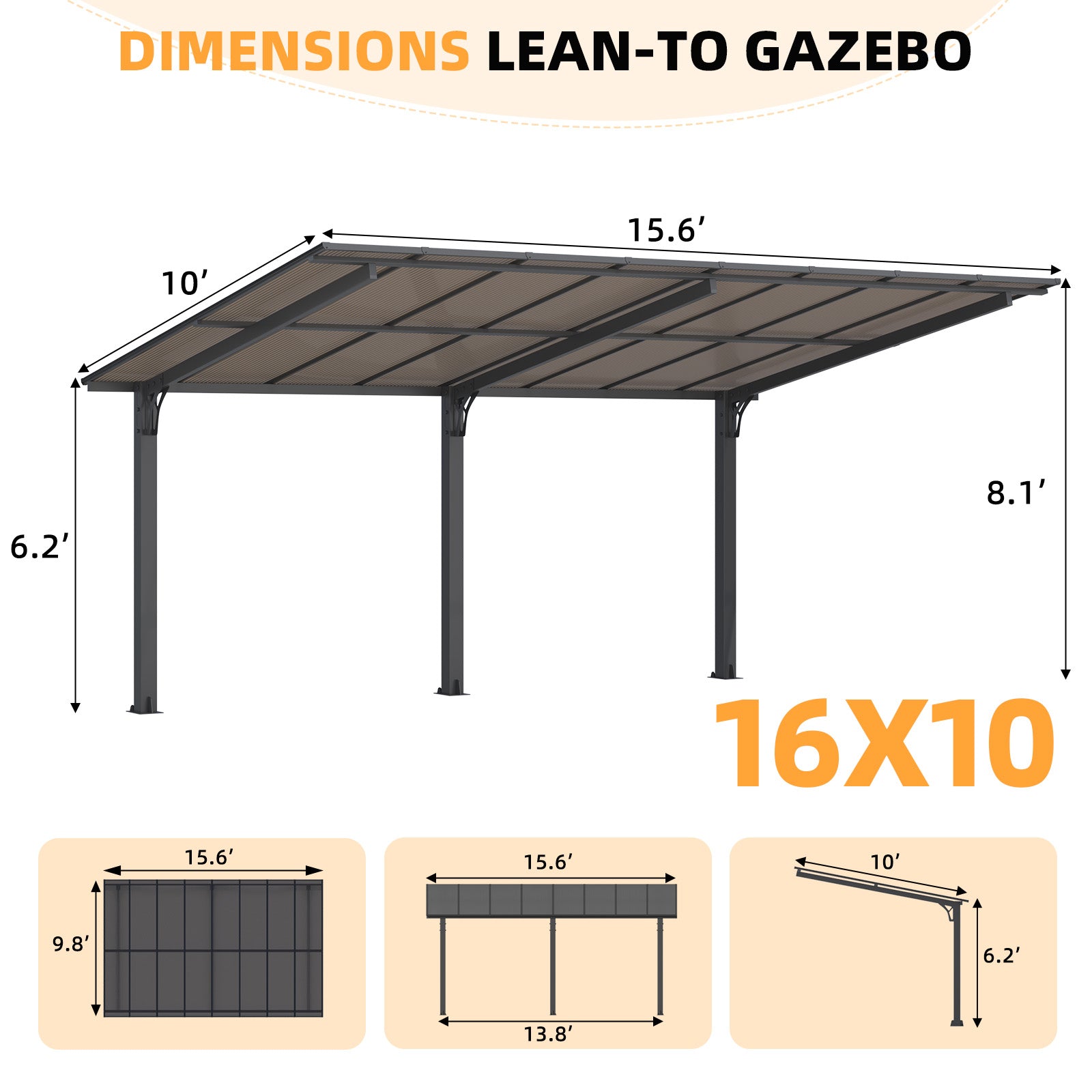 YODOLLA Heavy Duty Outdoor Pergola