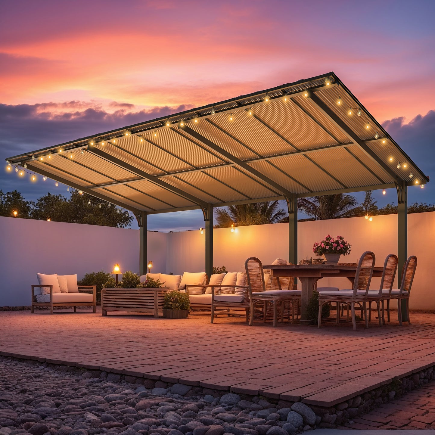 YODOLLA 20x10 Freestanding Gazebo with Roof
