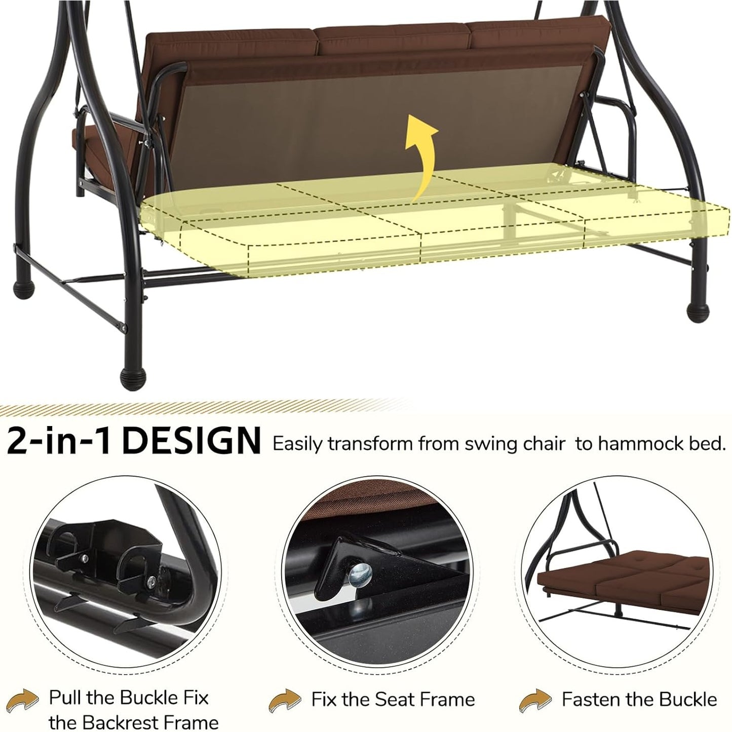 YODOLLA Outdoor Patio Swing Cushions