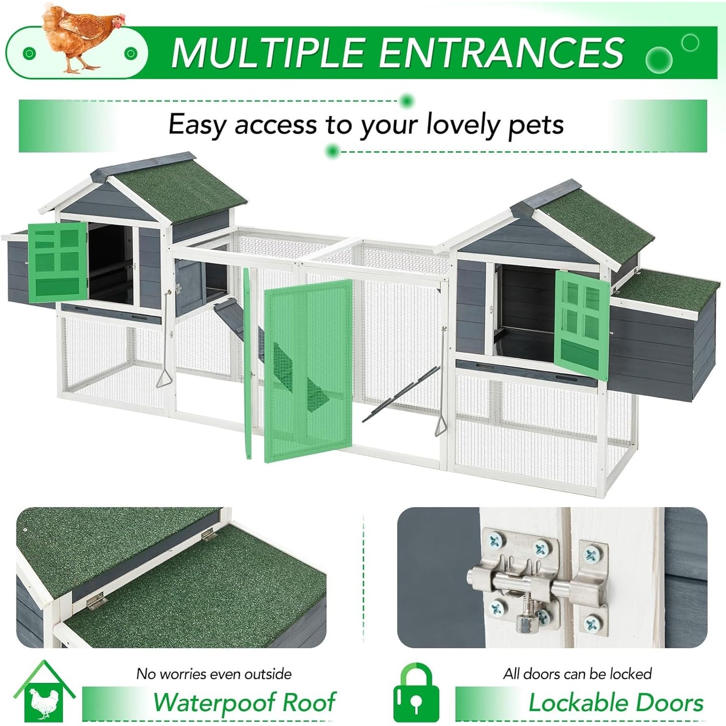 YODOLLA spacious poultry cage with run