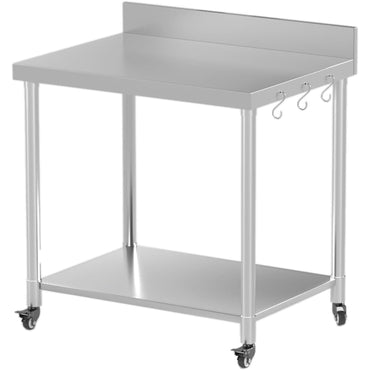 YODOLLA Stainless Steel Table 36"x30" with Backsplash and Knife Blocks Prep Tables for Commercial Kitchen